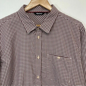 Rohan Newtown Shirt Men XL  UPF 40 Sun Protection Maroon Check Hiking Travel